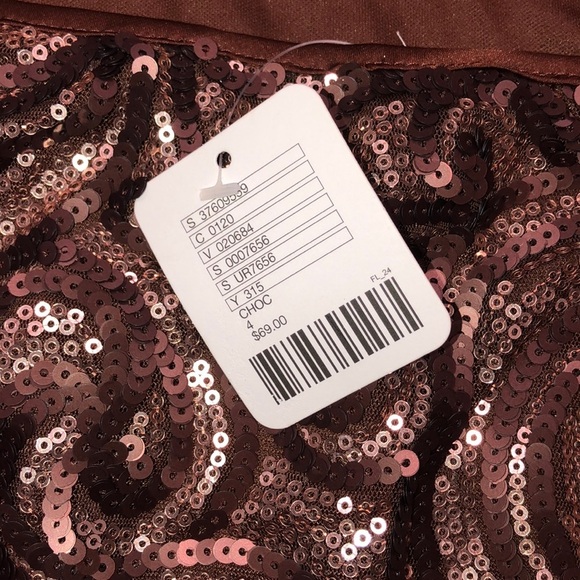 Silence + Noise NWT brown sequin party mini skirt - Picture 3 of 6